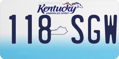 KY license plate 118SGW