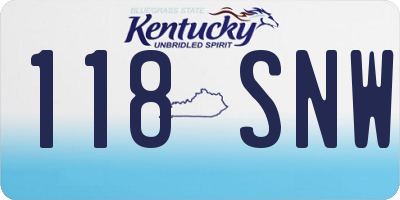 KY license plate 118SNW