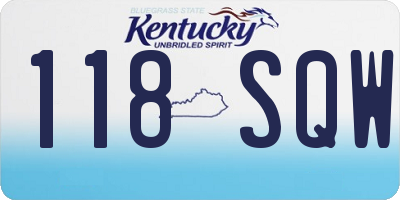 KY license plate 118SQW
