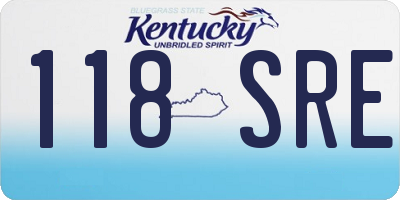 KY license plate 118SRE