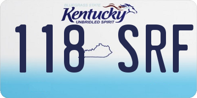 KY license plate 118SRF