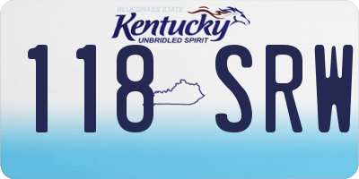 KY license plate 118SRW