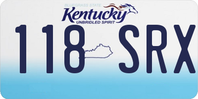 KY license plate 118SRX