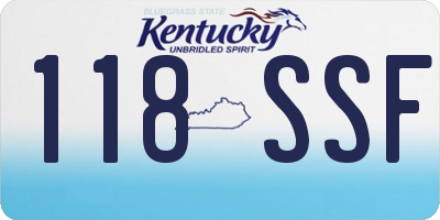 KY license plate 118SSF