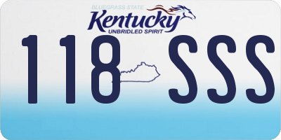 KY license plate 118SSS
