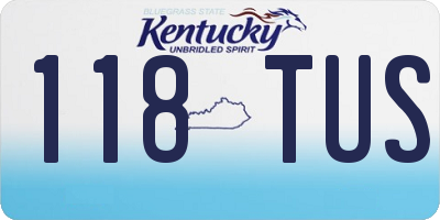 KY license plate 118TUS
