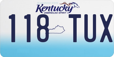 KY license plate 118TUX
