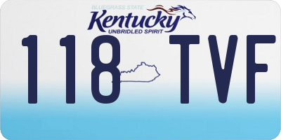 KY license plate 118TVF