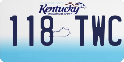 KY license plate 118TWC
