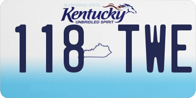 KY license plate 118TWE