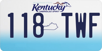 KY license plate 118TWF