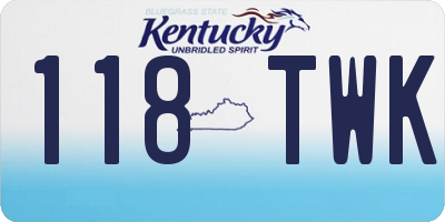 KY license plate 118TWK