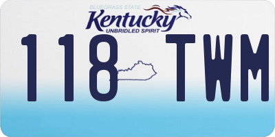 KY license plate 118TWM