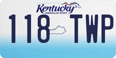 KY license plate 118TWP