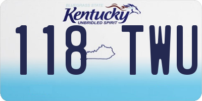 KY license plate 118TWU