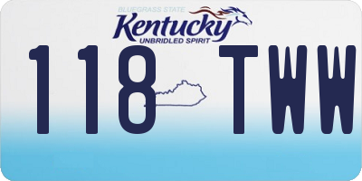 KY license plate 118TWW