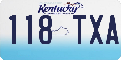 KY license plate 118TXA