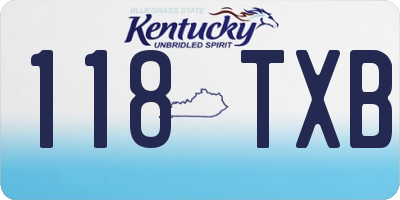 KY license plate 118TXB