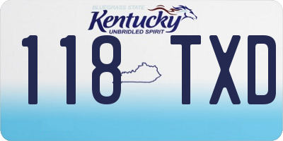 KY license plate 118TXD