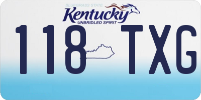 KY license plate 118TXG