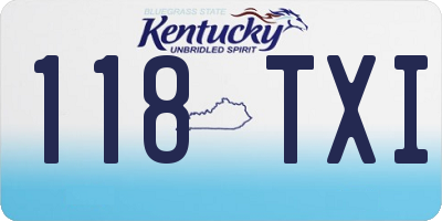 KY license plate 118TXI