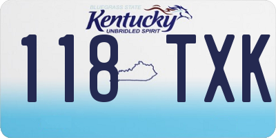 KY license plate 118TXK