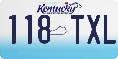 KY license plate 118TXL