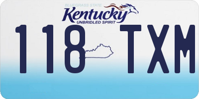 KY license plate 118TXM