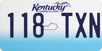 KY license plate 118TXN
