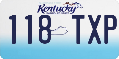 KY license plate 118TXP