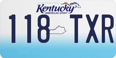KY license plate 118TXR