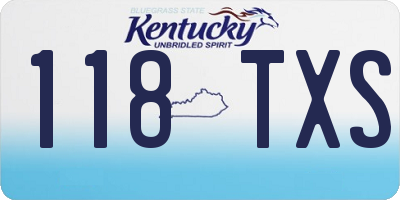 KY license plate 118TXS