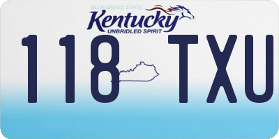 KY license plate 118TXU