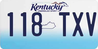 KY license plate 118TXV