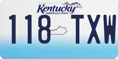 KY license plate 118TXW