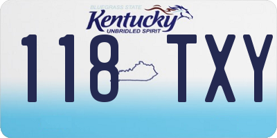 KY license plate 118TXY