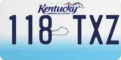 KY license plate 118TXZ