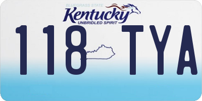 KY license plate 118TYA