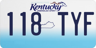 KY license plate 118TYF