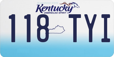 KY license plate 118TYI