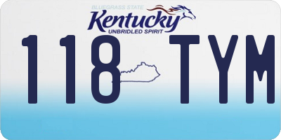 KY license plate 118TYM