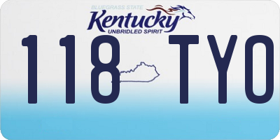 KY license plate 118TYO