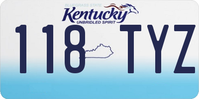 KY license plate 118TYZ