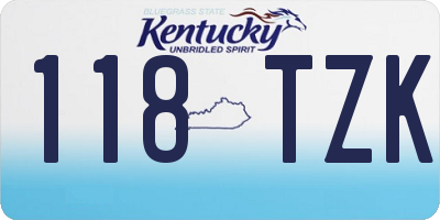 KY license plate 118TZK