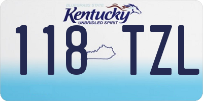 KY license plate 118TZL