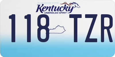 KY license plate 118TZR