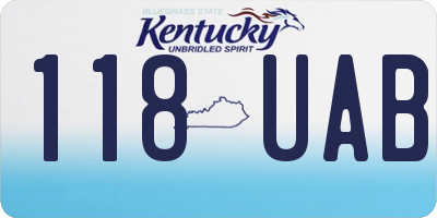 KY license plate 118UAB