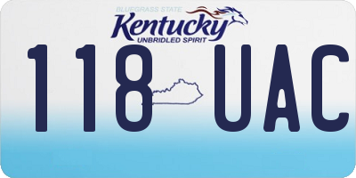 KY license plate 118UAC