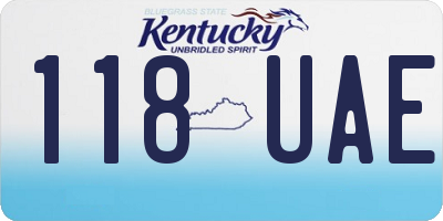 KY license plate 118UAE