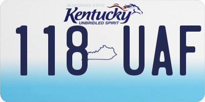 KY license plate 118UAF